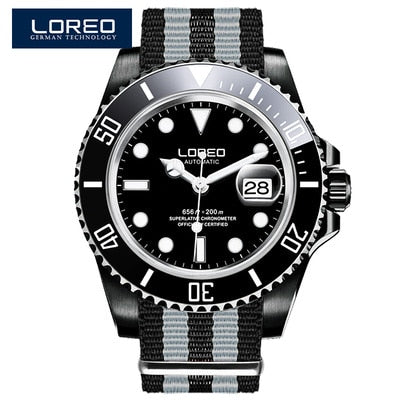 LOREO Waterproof 200m Sports Watch Men Famous Mechanical Watches Male Clock Relojes Deportivos Herren Uhren Reloj Hombre Montre