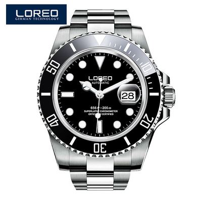 LOREO Waterproof 200m Sports Watch Men Famous Mechanical Watches Male Clock Relojes Deportivos Herren Uhren Reloj Hombre Montre