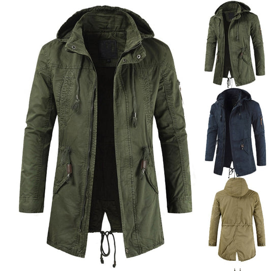 New dropshipping Men Jackets Man Trench Breasted Outerwear Casual top Coat military Windbreaker fashion windproof clothing