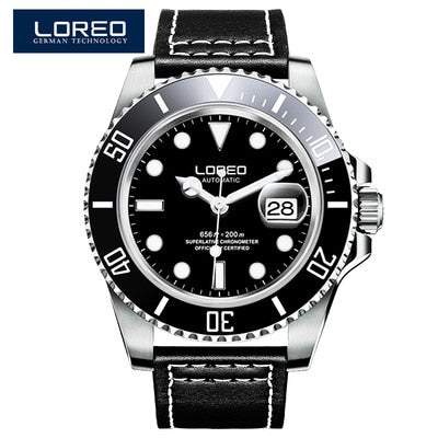 LOREO Waterproof 200m Sports Watch Men Famous Mechanical Watches Male Clock Relojes Deportivos Herren Uhren Reloj Hombre Montre