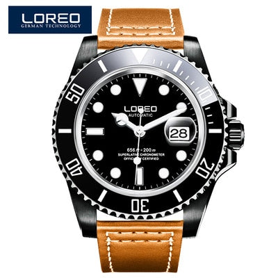 LOREO Waterproof 200m Sports Watch Men Famous Mechanical Watches Male Clock Relojes Deportivos Herren Uhren Reloj Hombre Montre