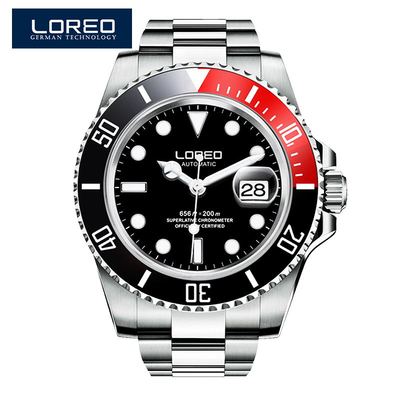 LOREO Waterproof 200m Sports Watch Men Famous Mechanical Watches Male Clock Relojes Deportivos Herren Uhren Reloj Hombre Montre