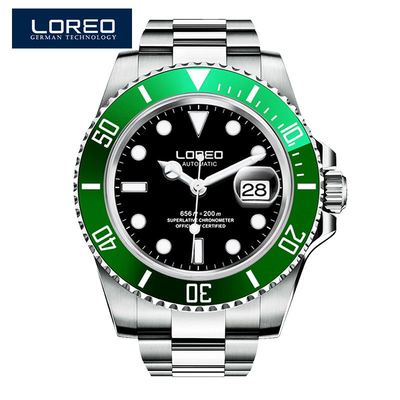 LOREO Waterproof 200m Sports Watch Men Famous Mechanical Watches Male Clock Relojes Deportivos Herren Uhren Reloj Hombre Montre