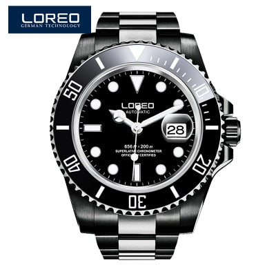 LOREO Waterproof 200m Sports Watch Men Famous Mechanical Watches Male Clock Relojes Deportivos Herren Uhren Reloj Hombre Montre