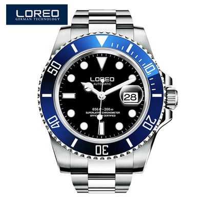 LOREO Waterproof 200m Sports Watch Men Famous Mechanical Watches Male Clock Relojes Deportivos Herren Uhren Reloj Hombre Montre
