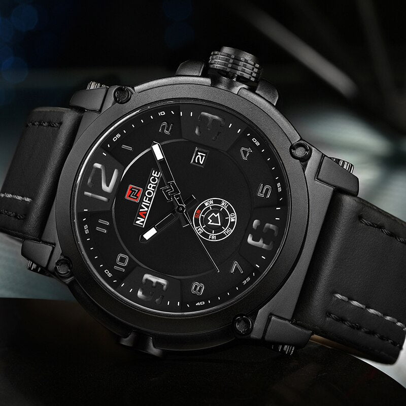 Top Brand Luxury NAVIFORCE Men Sports Watches Men's Army Military Leather Quartz Watch Male Waterproof Clock Relogio Masculino