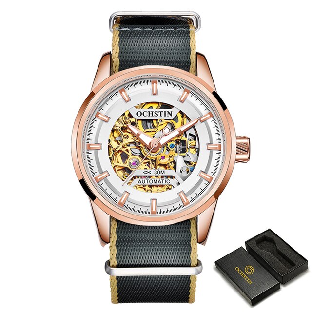 Top Brand Luxury OCHSTIN Mens Automatic Mechanical Watches Waterproof Tourbillon Male Watch Skeleton Self Wind Sport Wristwatch
