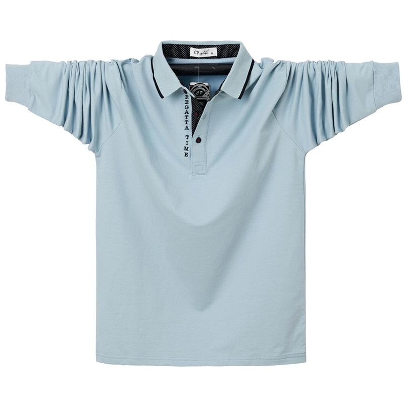 Fall 2021 Men's polo shirt cotton Business fashion men's cotton polo shirt with long sleeves Brand clothing