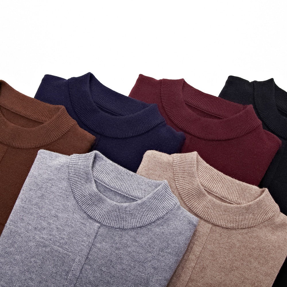 Top Quality New Brand Knit Pullover Crew Neck Sweater Autum Winter Solid Color Simple Casual Men Jumper Fashion Clothing 2022