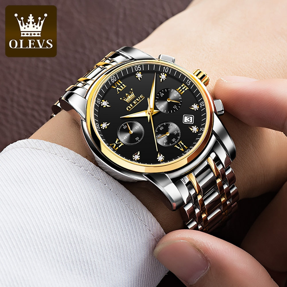 New Men Watche Luxury Brand Waterproof Calendar Diver Watch Quartz Movement Fashion Multifunction Wrist Watch For Replica Watch