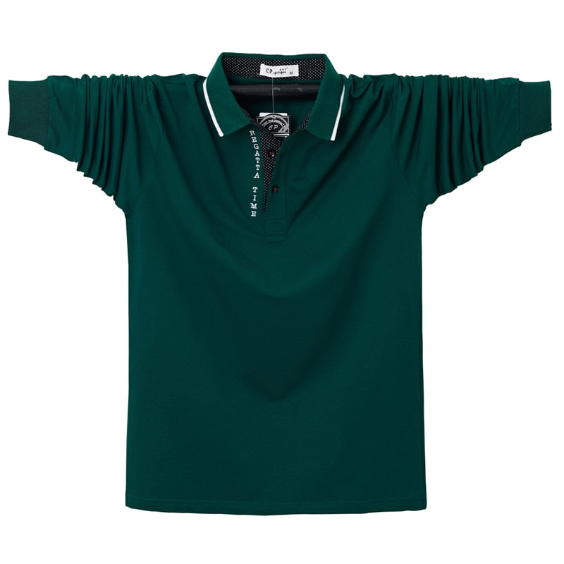 Fall 2021 Men's polo shirt cotton Business fashion men's cotton polo shirt with long sleeves Brand clothing
