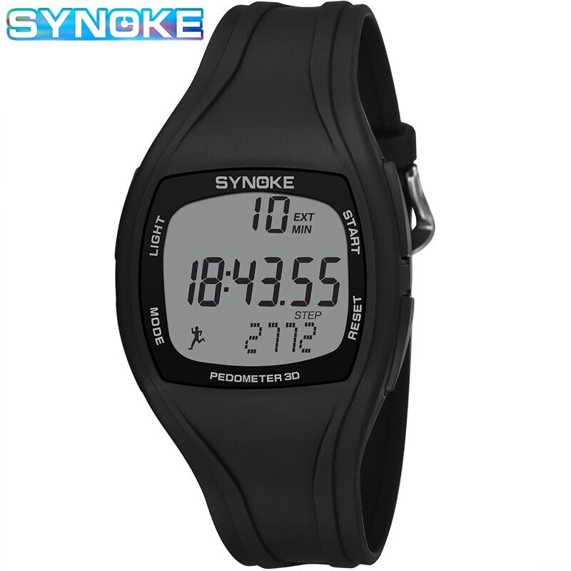 SYNOKE Digital Watches Mens Top Brand Luxury 3D Pedometer Black Military Sport Watch Men Waterproof Wristwatch 9105 Reloj Hombre