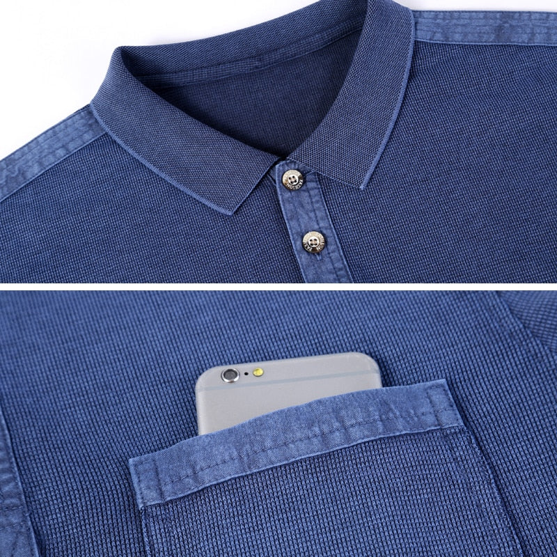 New Brand Spring Autumn Vintage Polo Shirt Men High Quality Cotton Tee Shirt Homme Long Sleeve Camisa Polo Men Clothing T1105