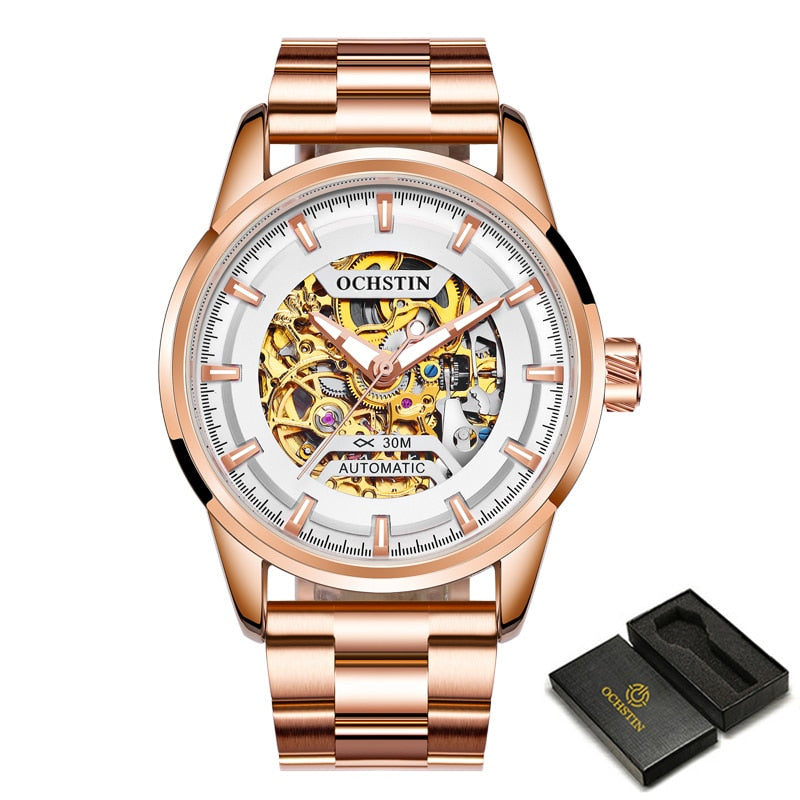 Top Brand Luxury OCHSTIN Mens Automatic Mechanical Watches Waterproof Tourbillon Male Watch Skeleton Self Wind Sport Wristwatch