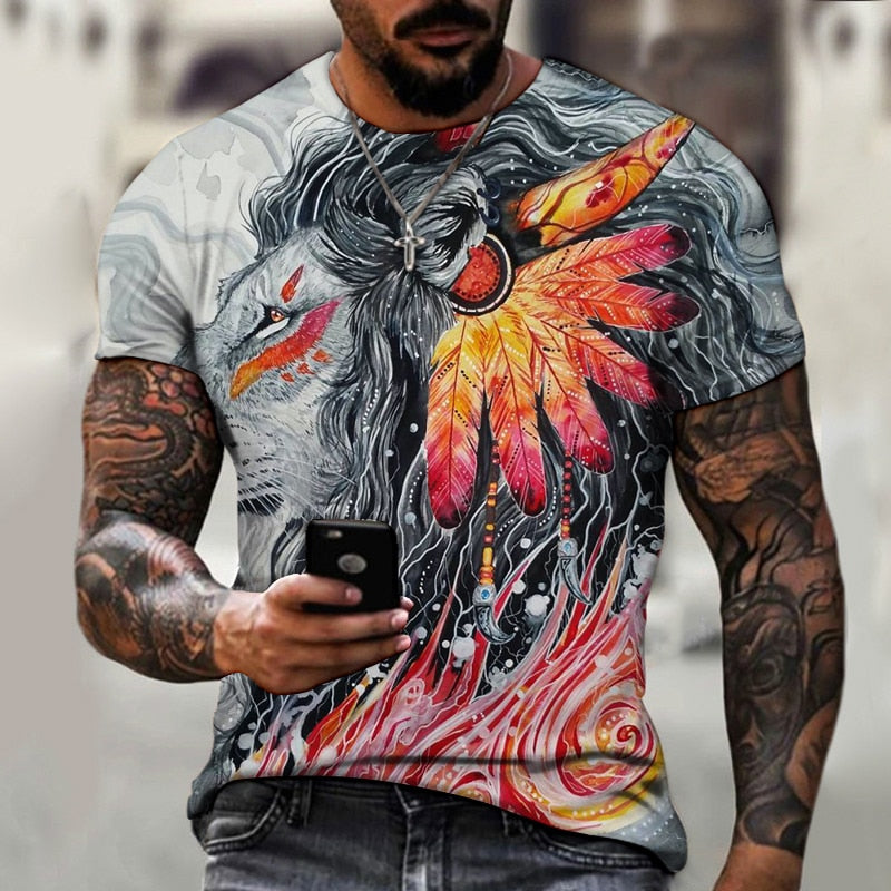 Hot Selling Men's T-shirts Fun 3D T-shirt Summer Casual Tops Fashion O-neck Short Sleeve Boys Clothing High Street Streetwear 1 2