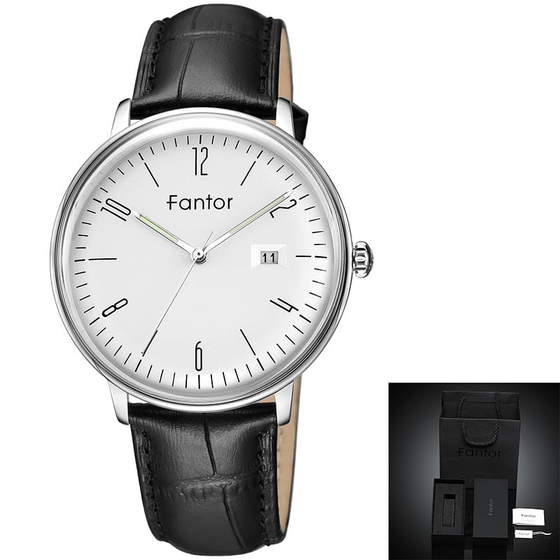 Fantor New Brand Business Men Watch Luxury Fashion Dress Quartz Wristwatch Mens Leather Strap Waterproof Relogio Masculino