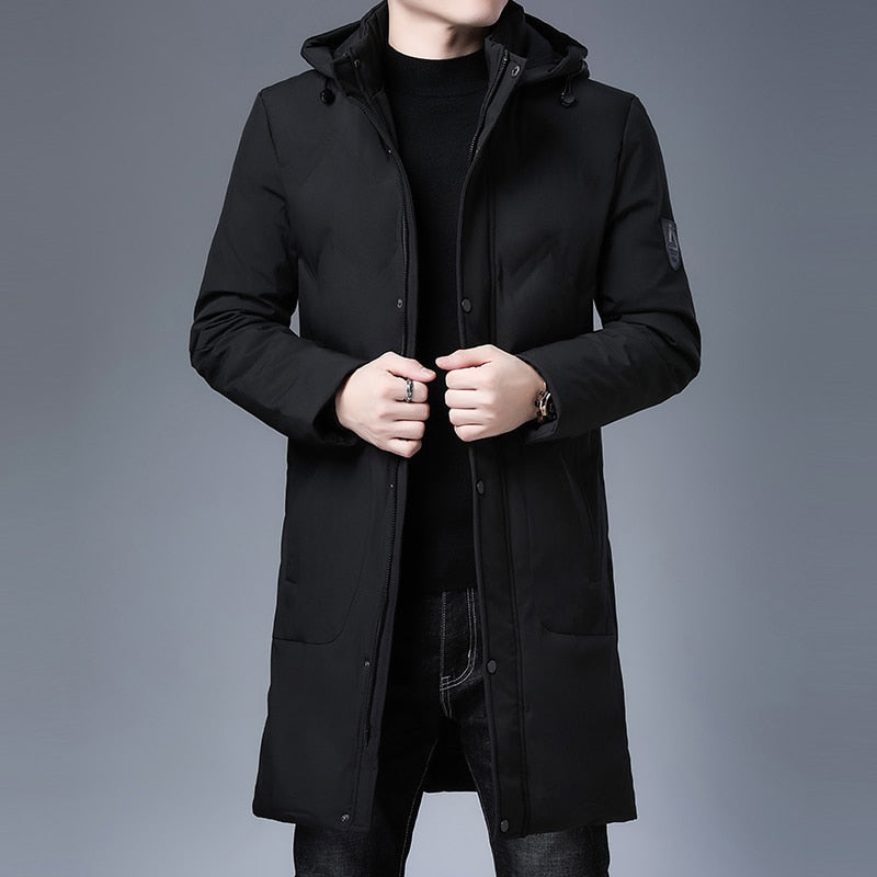 Top Quality Winter Thicken New Brand Designer Casual Fashion Outwear Parkas Jacket Men Longline Windbreaker Coats Men Clothing