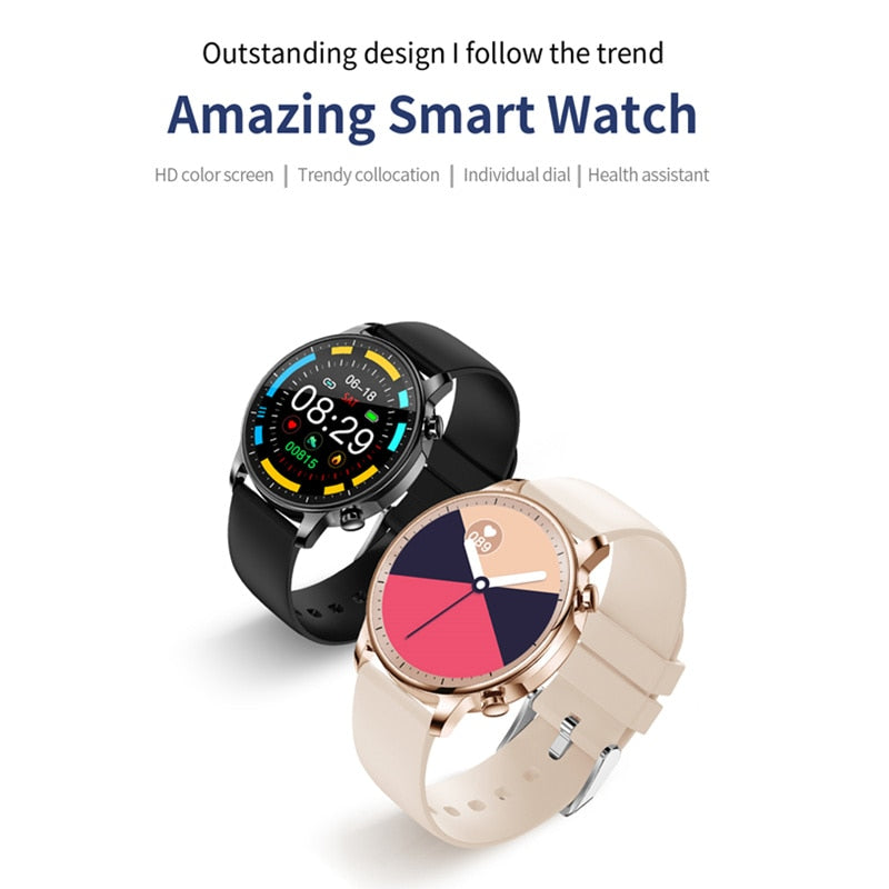 Smart Watch Women Fitness Tracker Heart Rate Monitor Blood Pressure Call Message Notification Waterproof IP67 Smartwatch Men