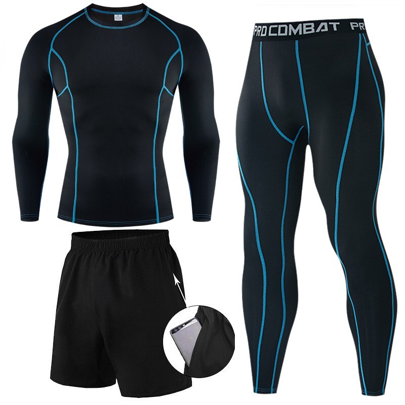 Winter Thermal Underwear Men Boxing Shirts Set Compression Tracksuit Men Quick Dry Rashgarda For Sportswear Clothing Long Johns