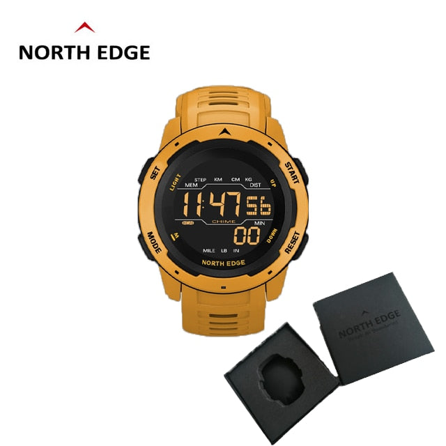NORTH EDGE Mars Men Smartwatch Women Sports Watches Military Clock Dual Time Pedometer Digital Alarm Countdown Waterproof 50M