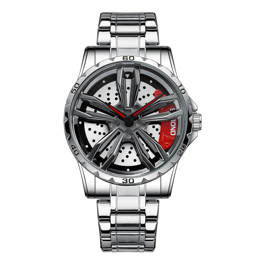 Rim Hub Watches 2022 Men Sports Car Men Watches Quartz Waterproof Sport Stainless Steel Wheel Wristwatch Car Quartz Men Watches
