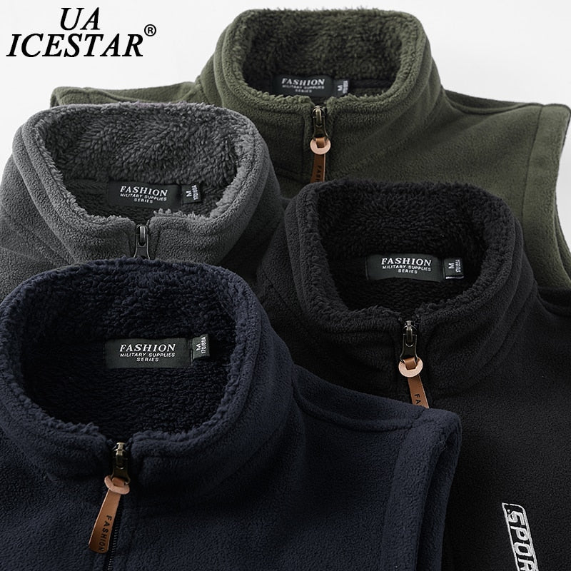 Large Size Clothing S-5XL Men Fleece Vest Jacket 2021 Spring New Windproof Casual Warm Vest Coat Men Winter Vest Men's Jackets 1