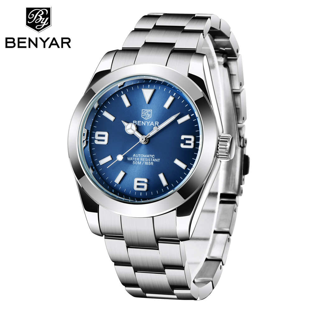BENYAR Top Brand Mens Mechanical Wristwatch 50ATM Waterproof Clock Sports Watches  Fashion Diver Watch Men Relogio Masculino