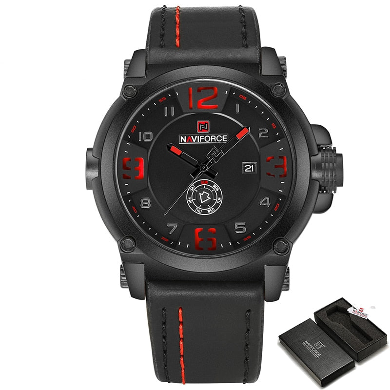 Top Brand Luxury NAVIFORCE Men Sports Watches Men's Army Military Leather Quartz Watch Male Waterproof Clock Relogio Masculino