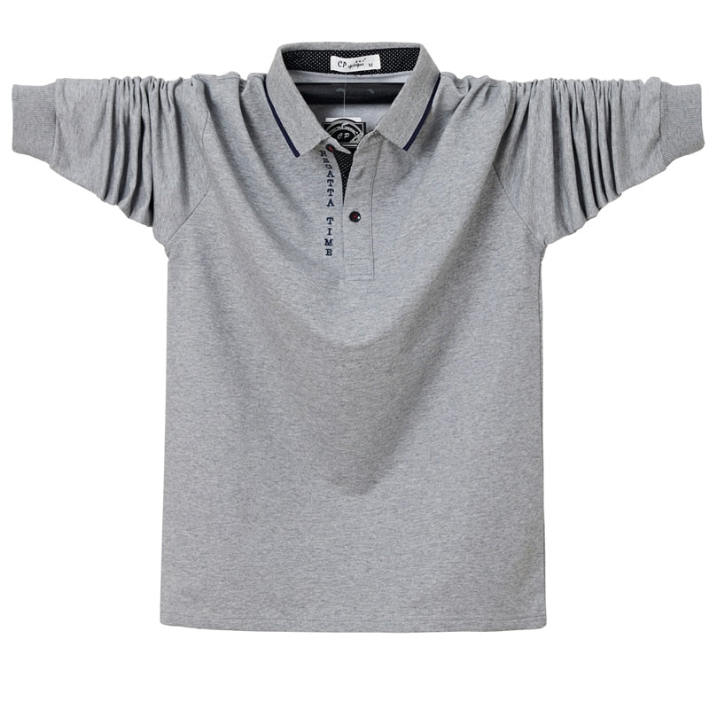 Fall 2021 Men's polo shirt cotton Business fashion men's cotton polo shirt with long sleeves Brand clothing