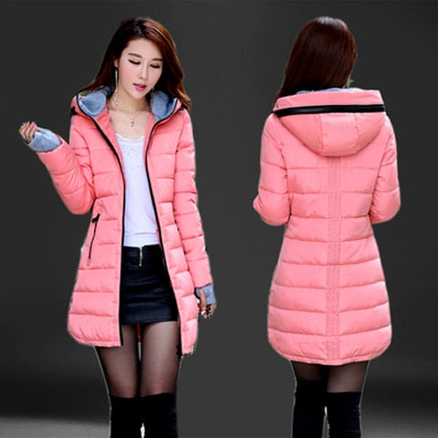 Waterproof Winter fashion women overcoat warm jacket thick long coat