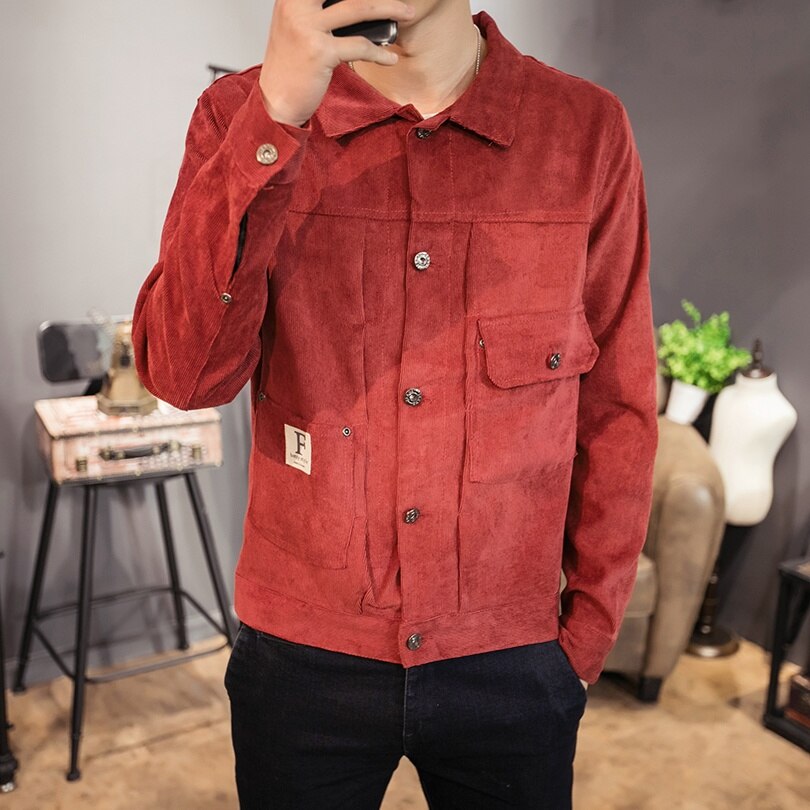 Zongke Casual Streetwear Mens Corduroy Jacket Clothing Japanese Bombers Harajuku Coat Size M-5XL 2022 Spring New Arrivals