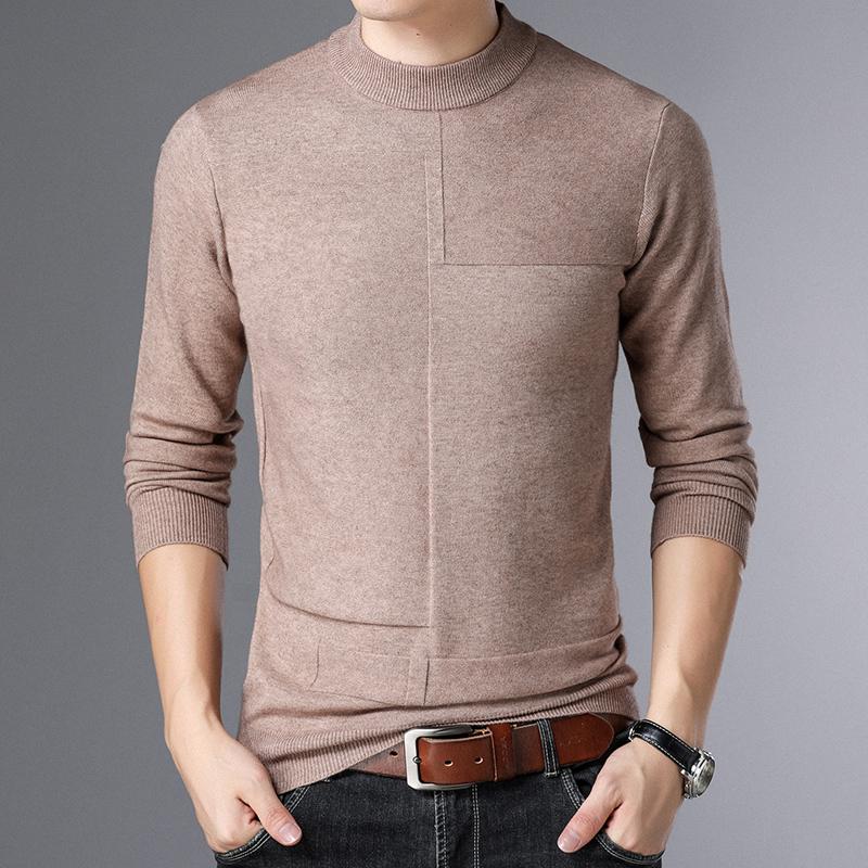 Top Quality New Brand Knit Pullover Crew Neck Sweater Autum Winter Solid Color Simple Casual Men Jumper Fashion Clothing 2022