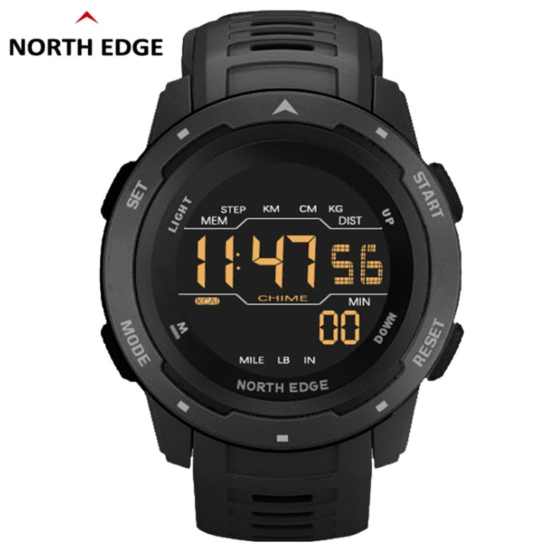 NORTH EDGE Mars Men Smartwatch Women Sports Watches Military Clock Dual Time Pedometer Digital Alarm Countdown Waterproof 50M