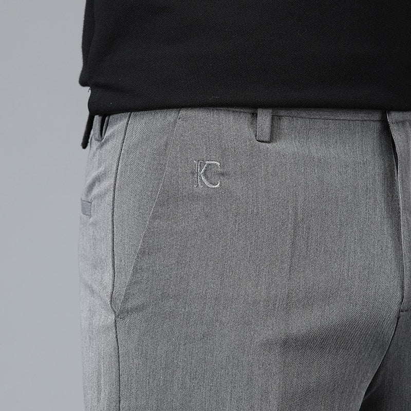 Spring Summer Business Suit Pants Men Thin Formal Slim Fit Classic Office Ankle Length Straight Casual Trousers Brand clothing