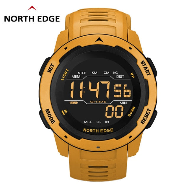 NORTH EDGE Mars Men Smartwatch Women Sports Watches Military Clock Dual Time Pedometer Digital Alarm Countdown Waterproof 50M
