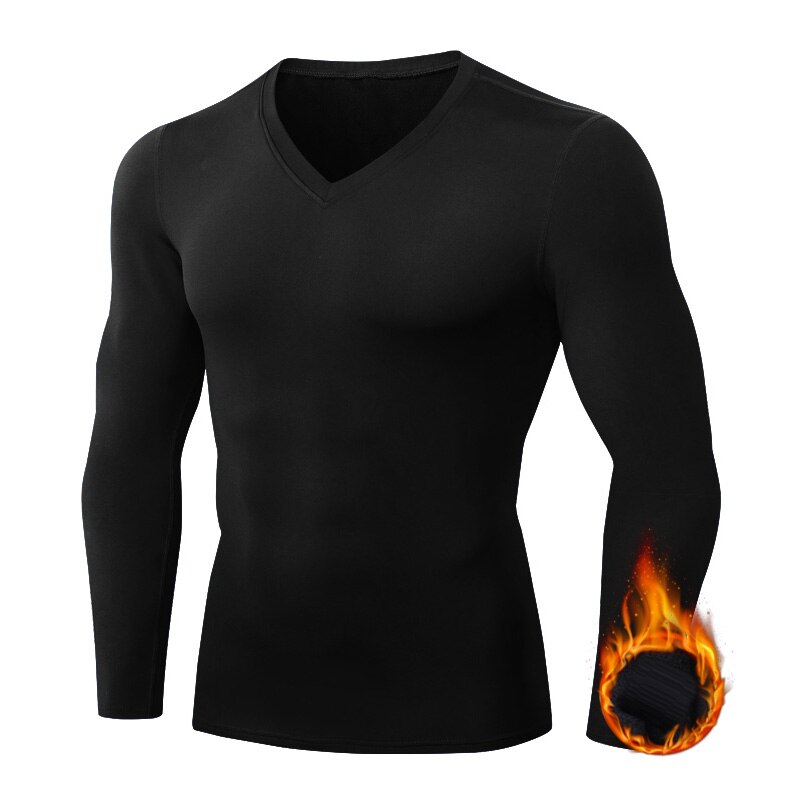 New Winter Thermal Underwear Shirt Men V Neck Fleece Baselayer Sport Tops Autumn Thermo Clothing Pajamas Sleepwear Plus Size