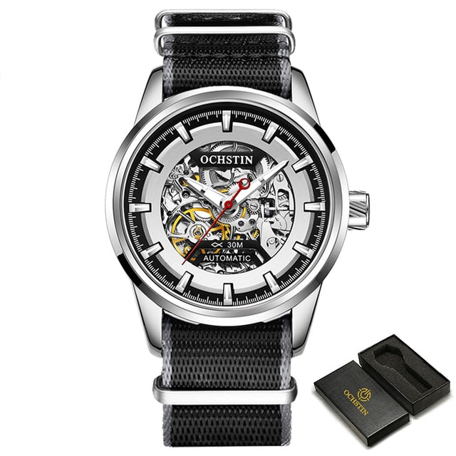 Top Brand Luxury OCHSTIN Mens Automatic Mechanical Watches Waterproof Tourbillon Male Watch Skeleton Self Wind Sport Wristwatch