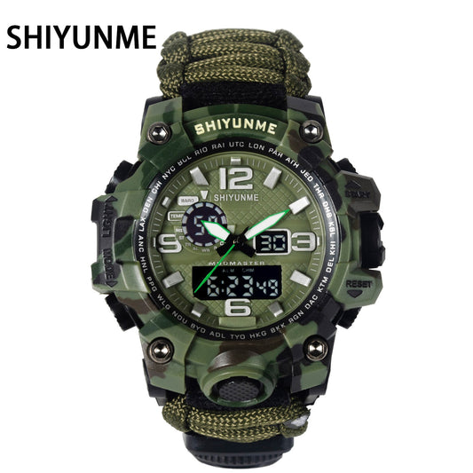 Men Military Sports LED Digital Watches Compass Outdoor Survival Multi-function Waterproof Men's Quartz Watch Relogio Masculino