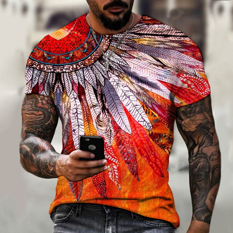 Hot Selling Men's T-shirts Fun 3D T-shirt Summer Casual Tops Fashion O-neck Short Sleeve Boys Clothing High Street Streetwear 1 2