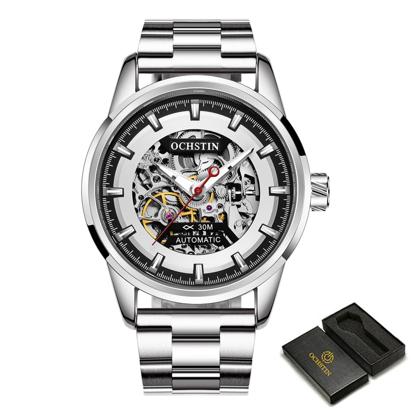 Top Brand Luxury OCHSTIN Mens Automatic Mechanical Watches Waterproof Tourbillon Male Watch Skeleton Self Wind Sport Wristwatch