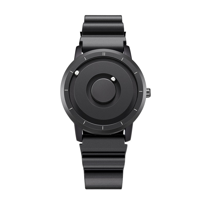 EUTOUR Creative Watch Rose Gold Black Sliver Magnetic Ball Metal Multinational Watch Men's Fashion Rubber Sports Male Watch