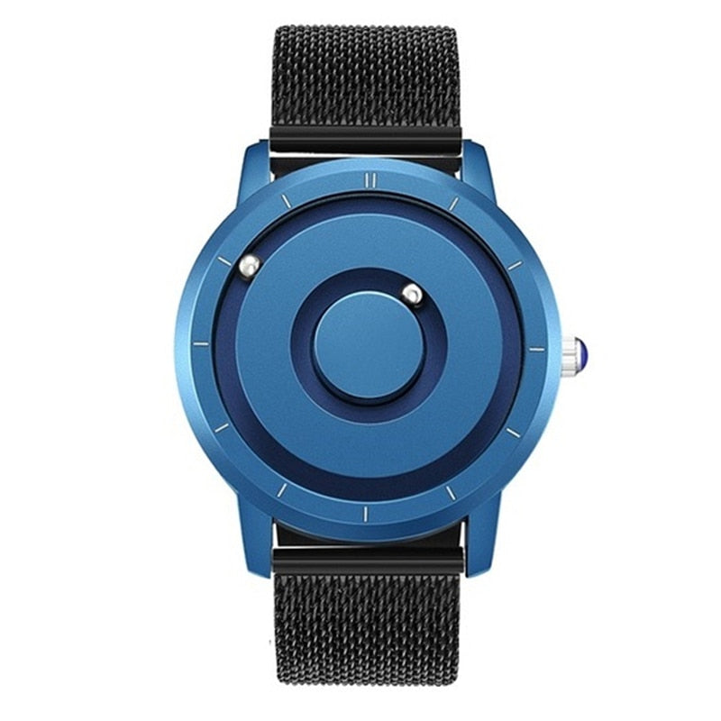 EUTOUR Creative Watch Rose Gold Black Sliver Magnetic Ball Metal Multinational Watch Men's Fashion Rubber Sports Male Watch