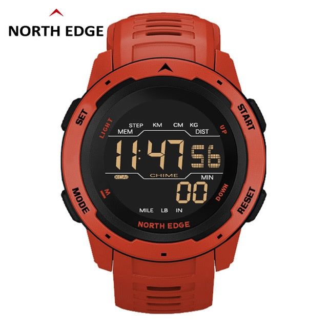 NORTH EDGE Mars Men Smartwatch Women Sports Watches Military Clock Dual Time Pedometer Digital Alarm Countdown Waterproof 50M