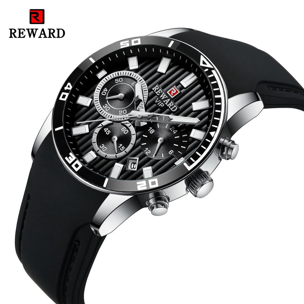 REWARD Mens Watches Top Brand Luxury Chronograph Green Men Silicone Waterproof Date Sport Wrist Watch Man Male Clock Dropship