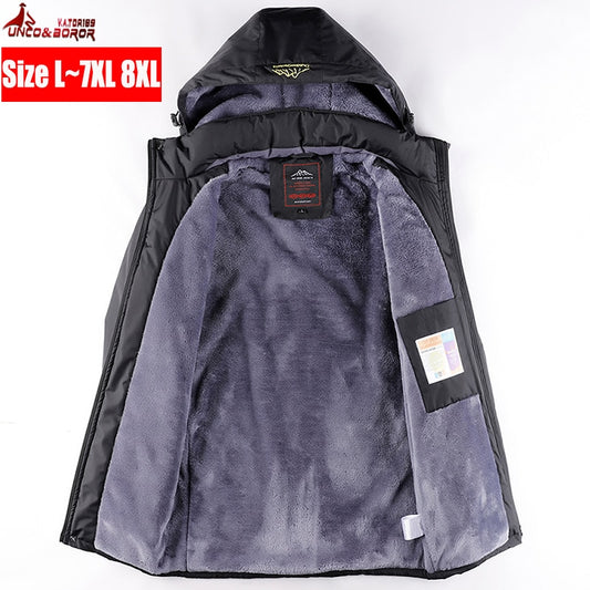 Plus size 7XL 8XL Winter Parka coats Men Windproof Thick Warm Waterproof jackets Male Military Hooded snow coat Men's Clothing