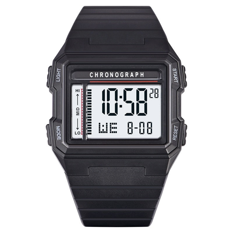 SYNOKE Men Sport Mlitary Watch 5ATM Waterproof Japanese Movement Electronic Watch Count Sports Watches Men Bracelet Alarm Clock