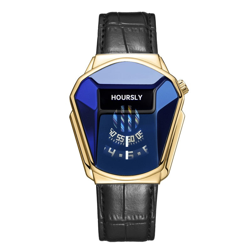 Luxury HOURSLY Brand Trend Cool Men's Wrist Watch Stainless Steel Technology Fashion Quartz Watch For Men 2022 Relogio Masculino