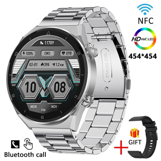 NFC Access Control Function Smartwatch Wireless Charging AMOLED Smart Watch New HD Screen Bluetooth Call Large Capacity Battery