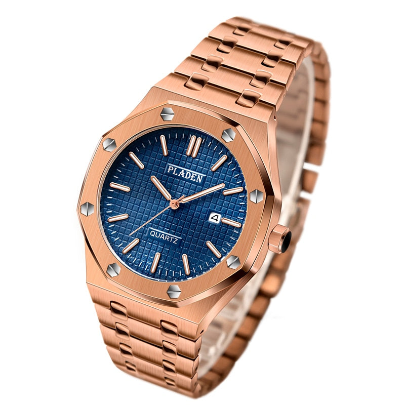 PLADEN Luxury Watch For Men Top Brand Business Stainess Steel Quartz Watches Fashion Classic Waterproof Male Clock Dropshipping