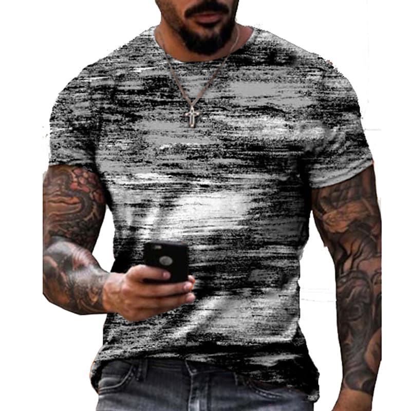 Summer Graffiti 3D Print Men's T Shirts Streetwear Polyester Crew Neck Short Sleeved Tops Casual Loose T-Shirts Men Clothing 6XL 1